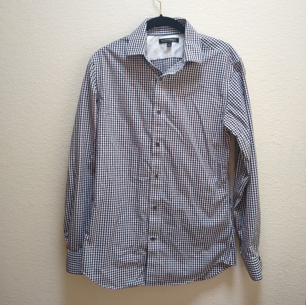 Banana Republic Non Iron Tailored Slim Fit Button Up Dress Shirt